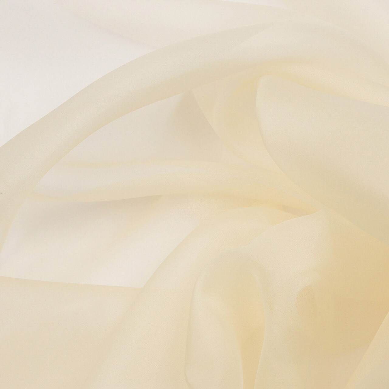 1 Yard Sheer Pale Yellow Silk Organza Fabric Lightweight Material for Dresses 44 Inch Width